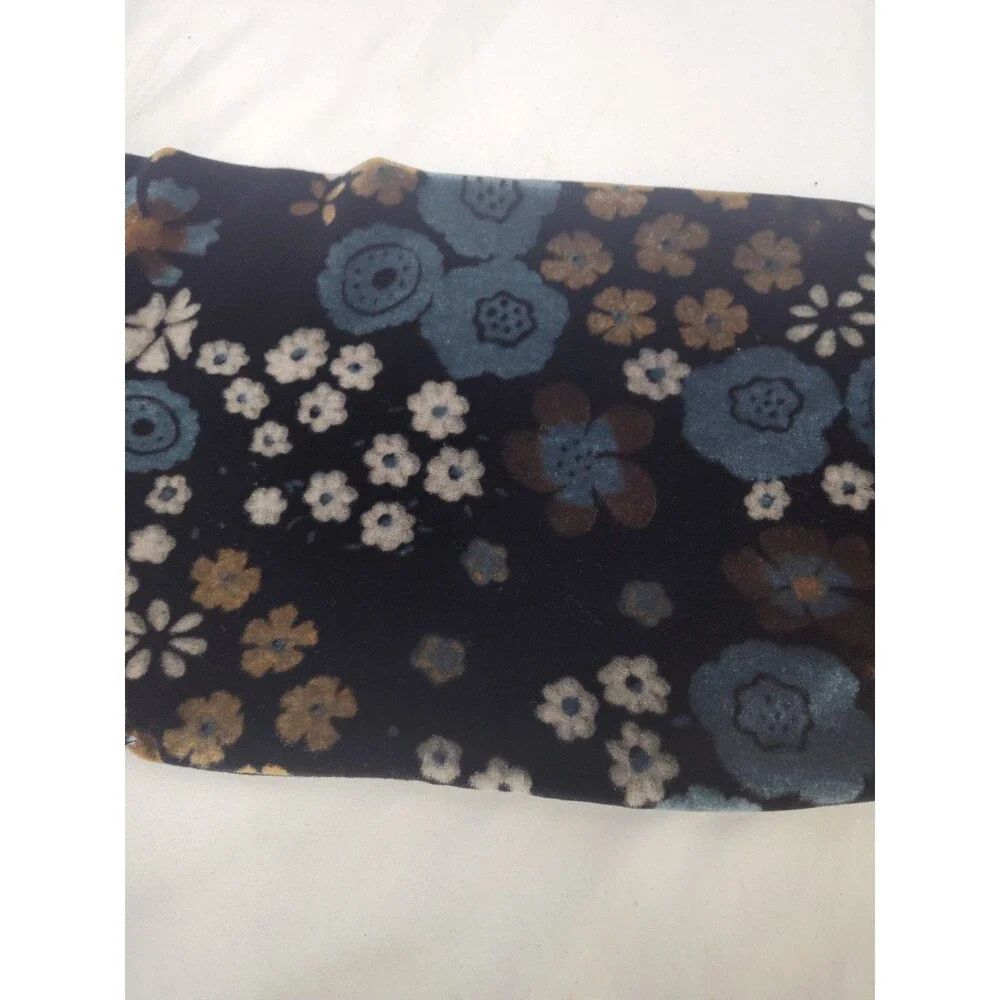 NORDSTROM Black Velvet Burnout Floral Viscose &Silk Scarf Made in Italy 69”x10”